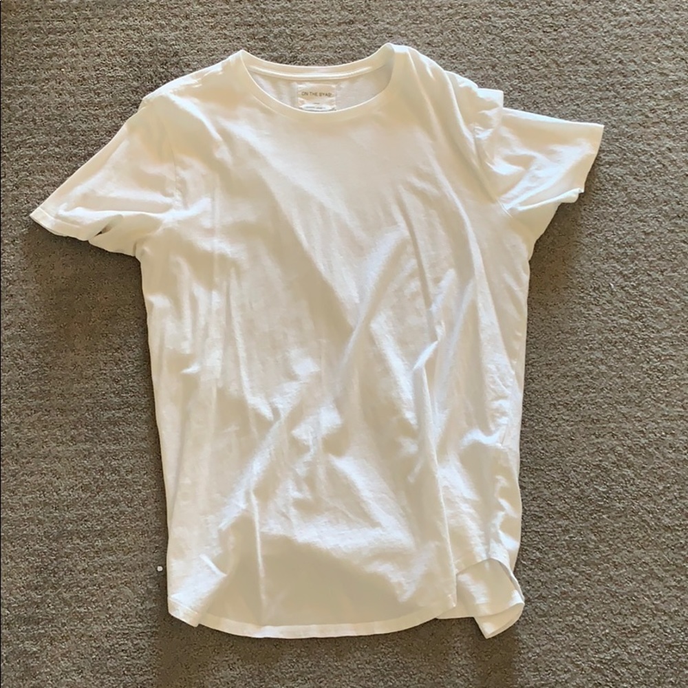White On the Byas Longer Length Tee